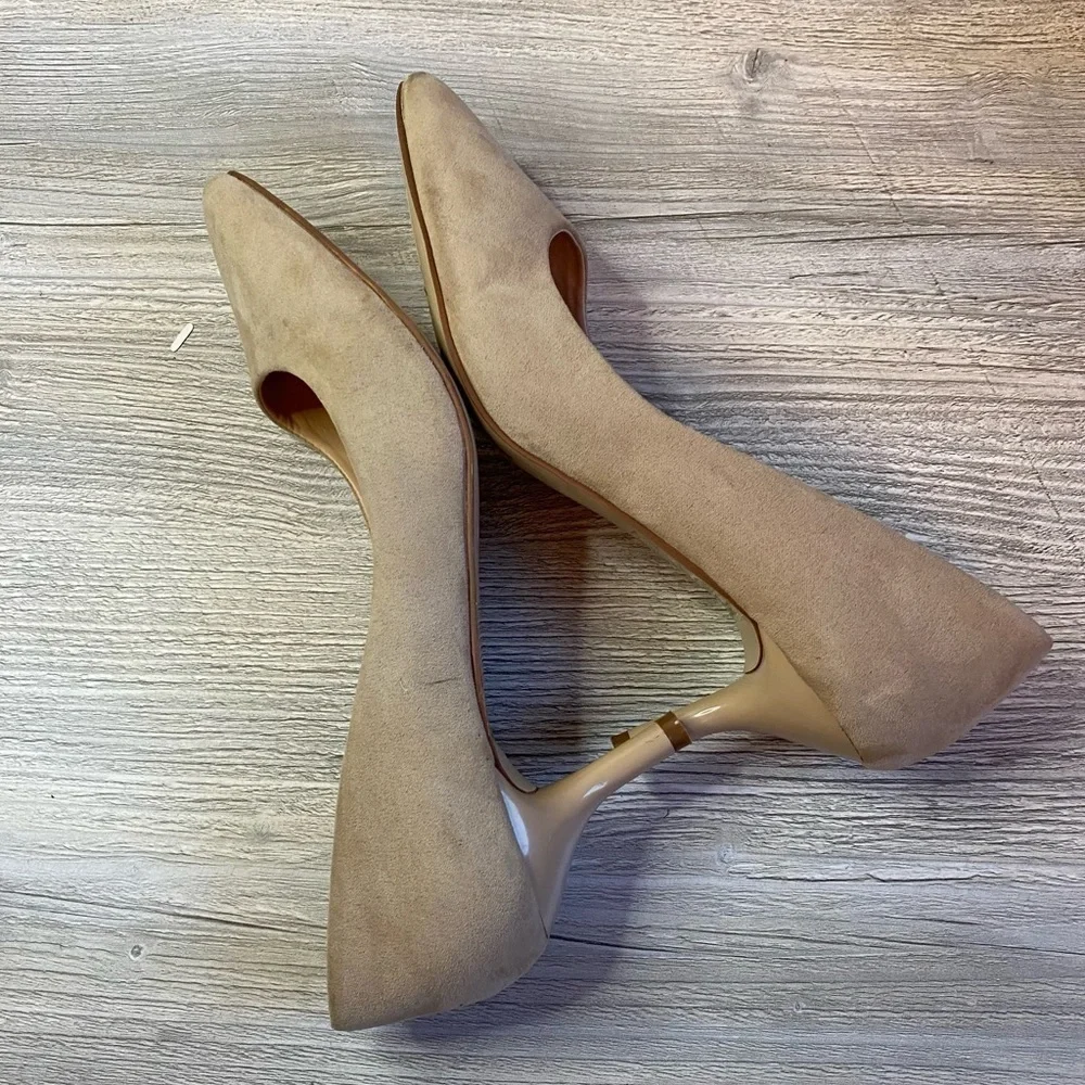 Atmosphere soft cream taupe colored microfiber pumps. Size 8 heels